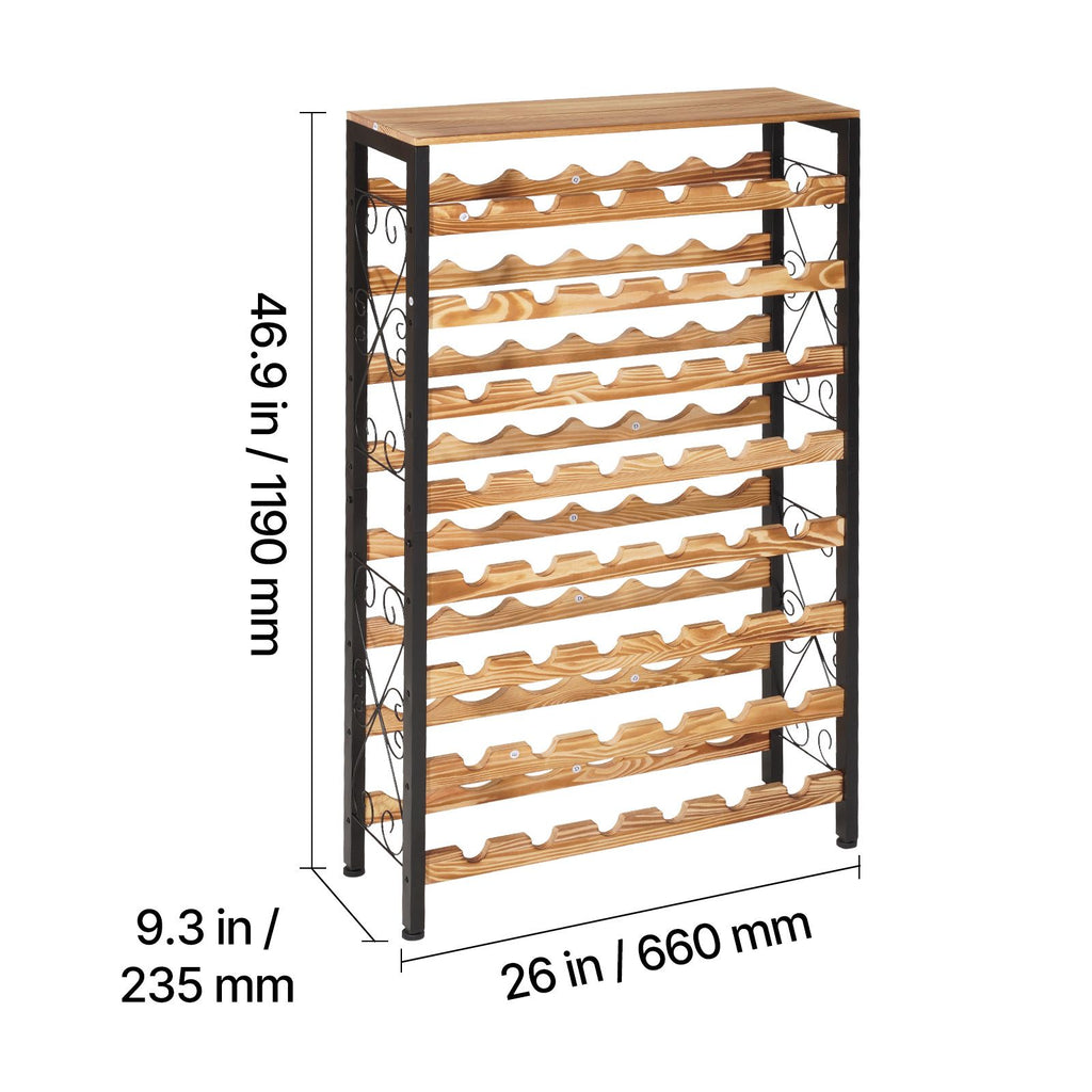 Freestanding Tiered Wine Rack With Display Top