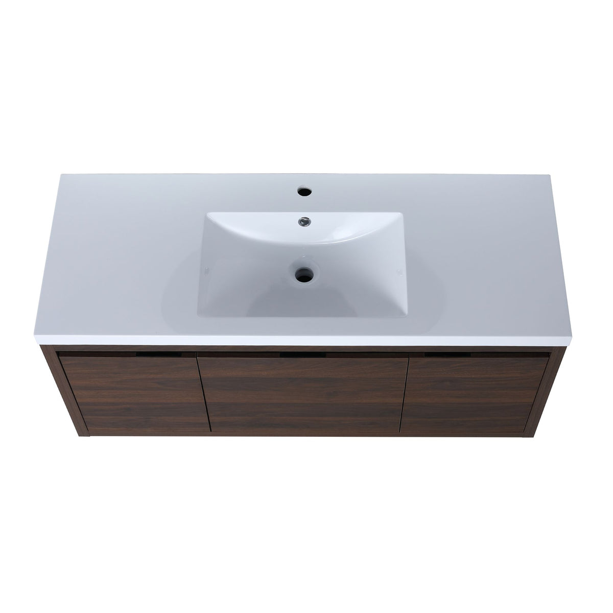 Contemporary 48 Floating Bathroom Vanity with Soft-Close Doors and Resin Sink