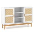 48- Sideboard Buffet Cabinet with Bamboo Woven Doors