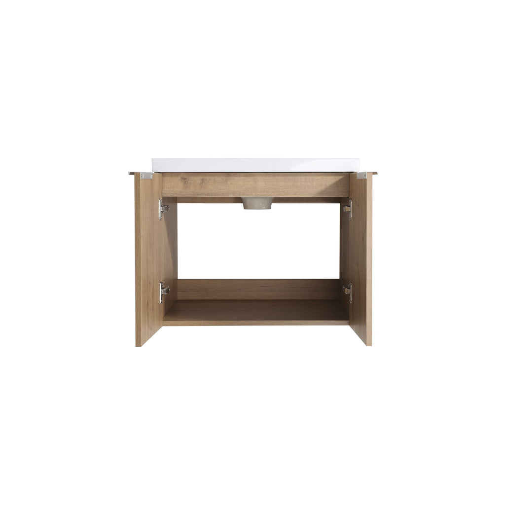 Wall Mounted Bathroom Vanity with Double Door Storage and Sink