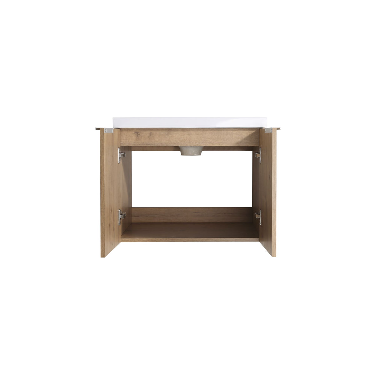 Wall Mounted Bathroom Vanity with Double Door Storage and Sink