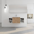 Wall Mounted Bathroom Vanity with Double Door Storage and Sink