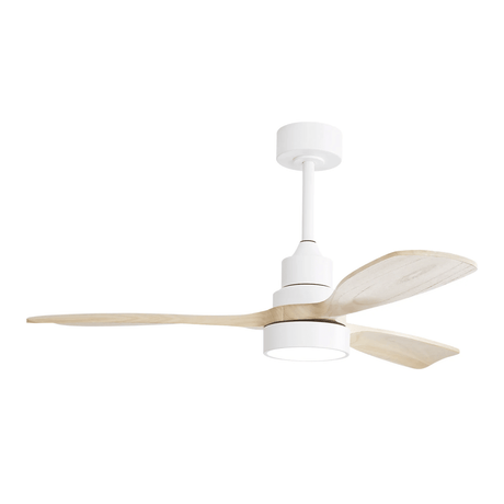 48- Solid Wood Ceiling Fan with Dimmable Light and Remote Control