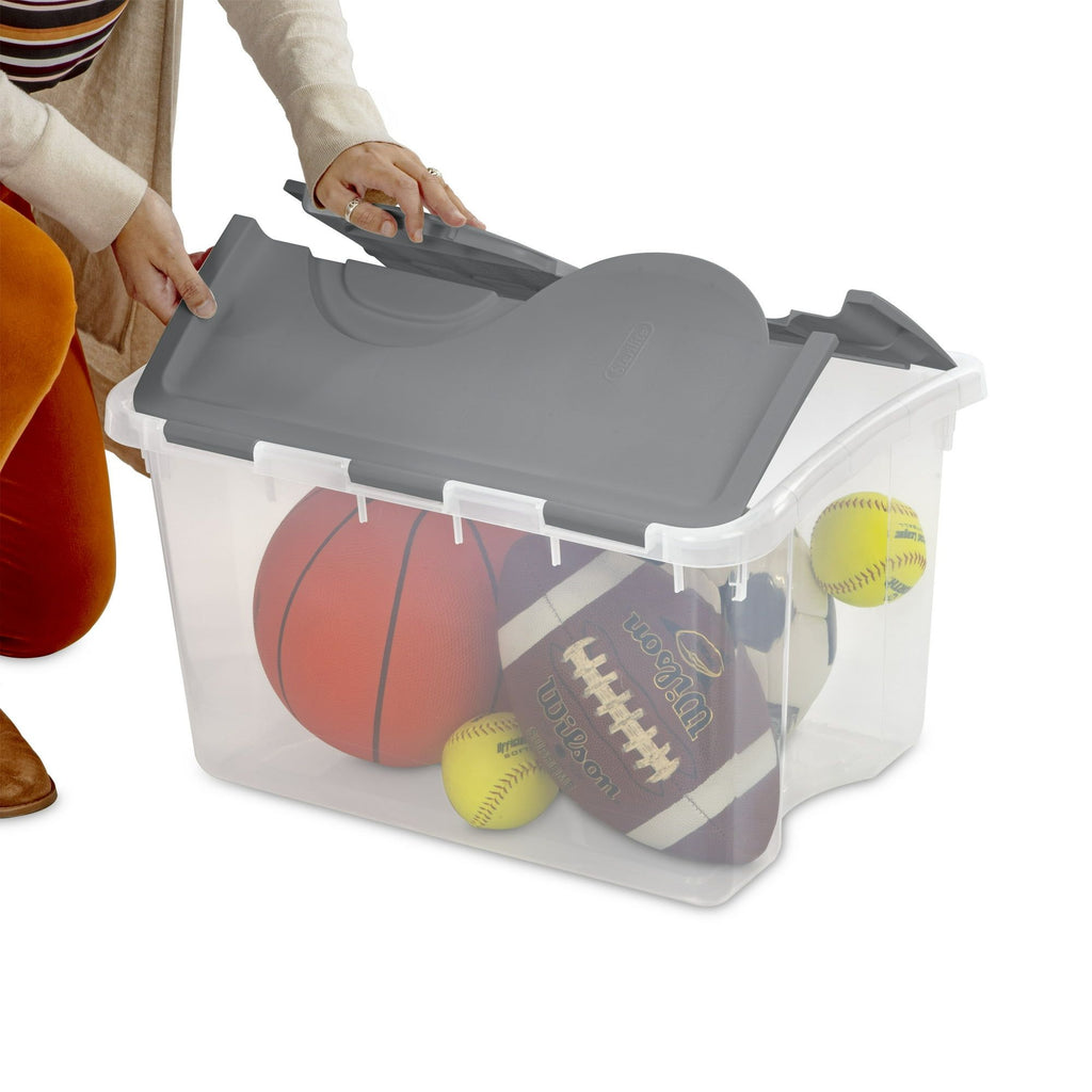 Hinged Lid Storage Box with Flip Lid for Home Organization