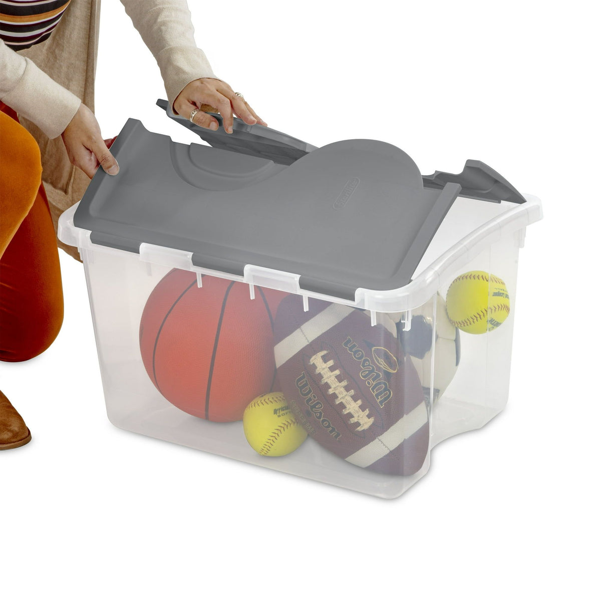 Hinged Lid Storage Box with Flip Lid for Home Organization