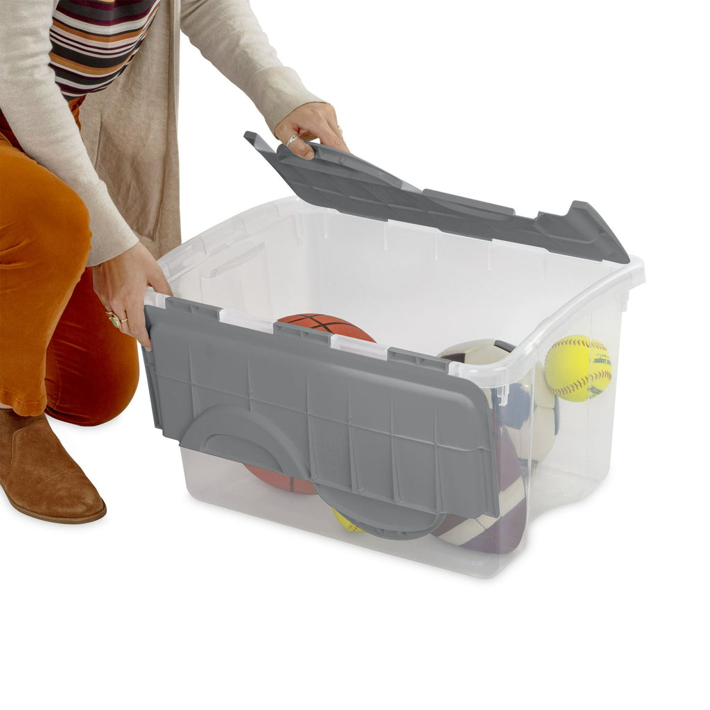 Hinged Lid Storage Box with Flip Lid for Home Organization