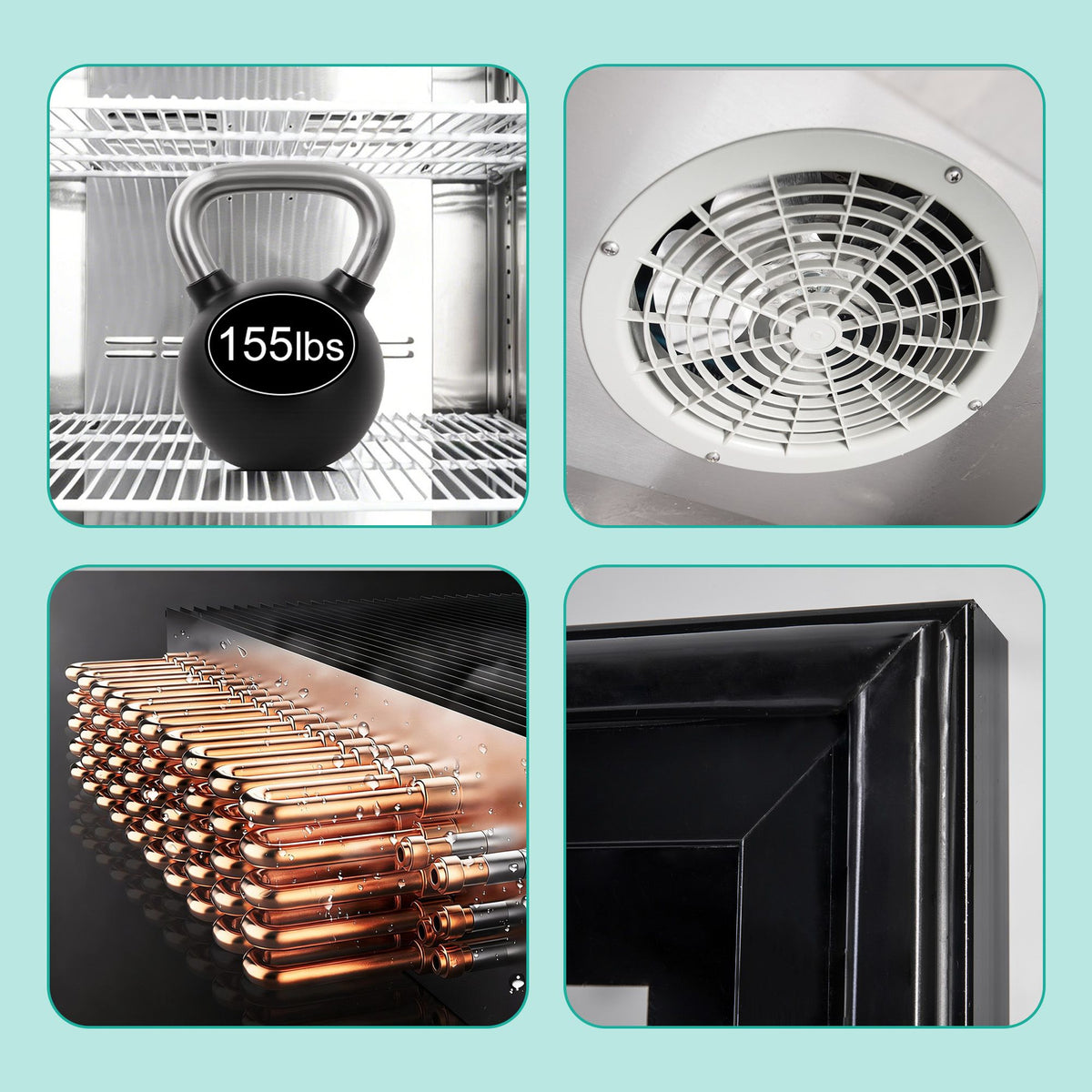 Commercial Double-Door Reach-In Display Refrigerator