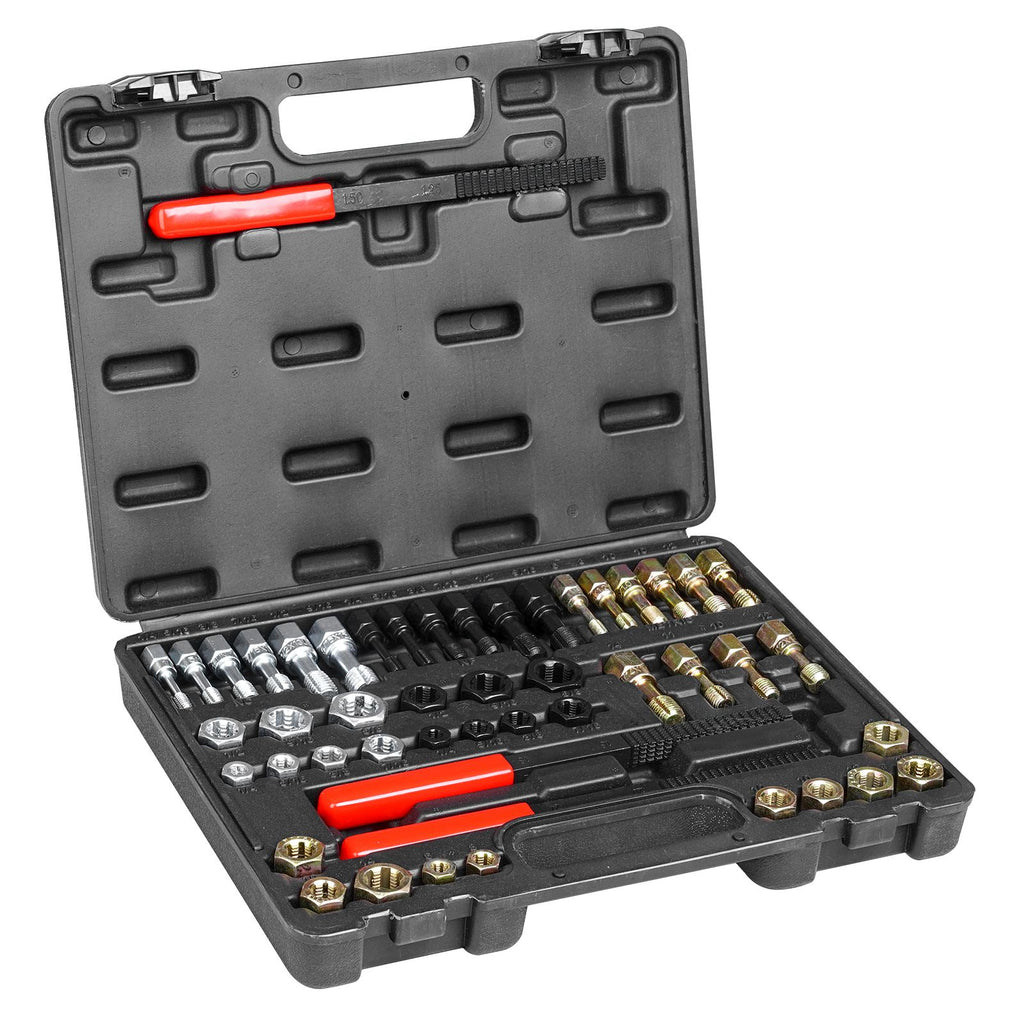 49-Piece Thread Chaser Set – Rethreading Tool Kit with Taps, Dies, and Files