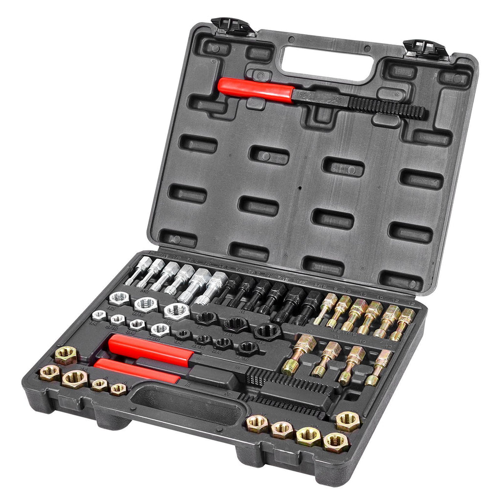 49-Piece Thread Chaser Set – Rethreading Tool Kit with Taps, Dies, and Files