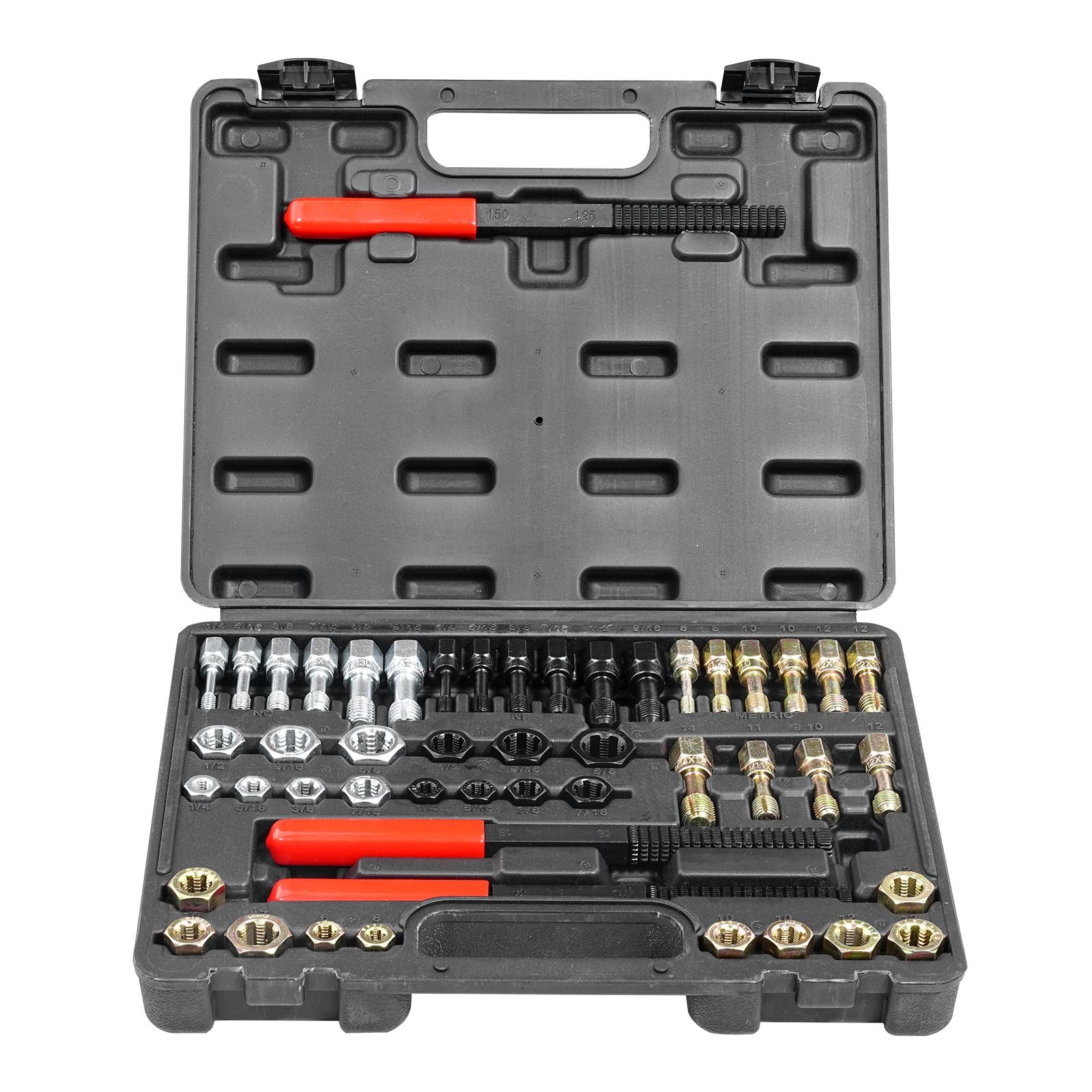 49-Piece Thread Chaser Set – Rethreading Tool Kit with Taps, Dies, and Files