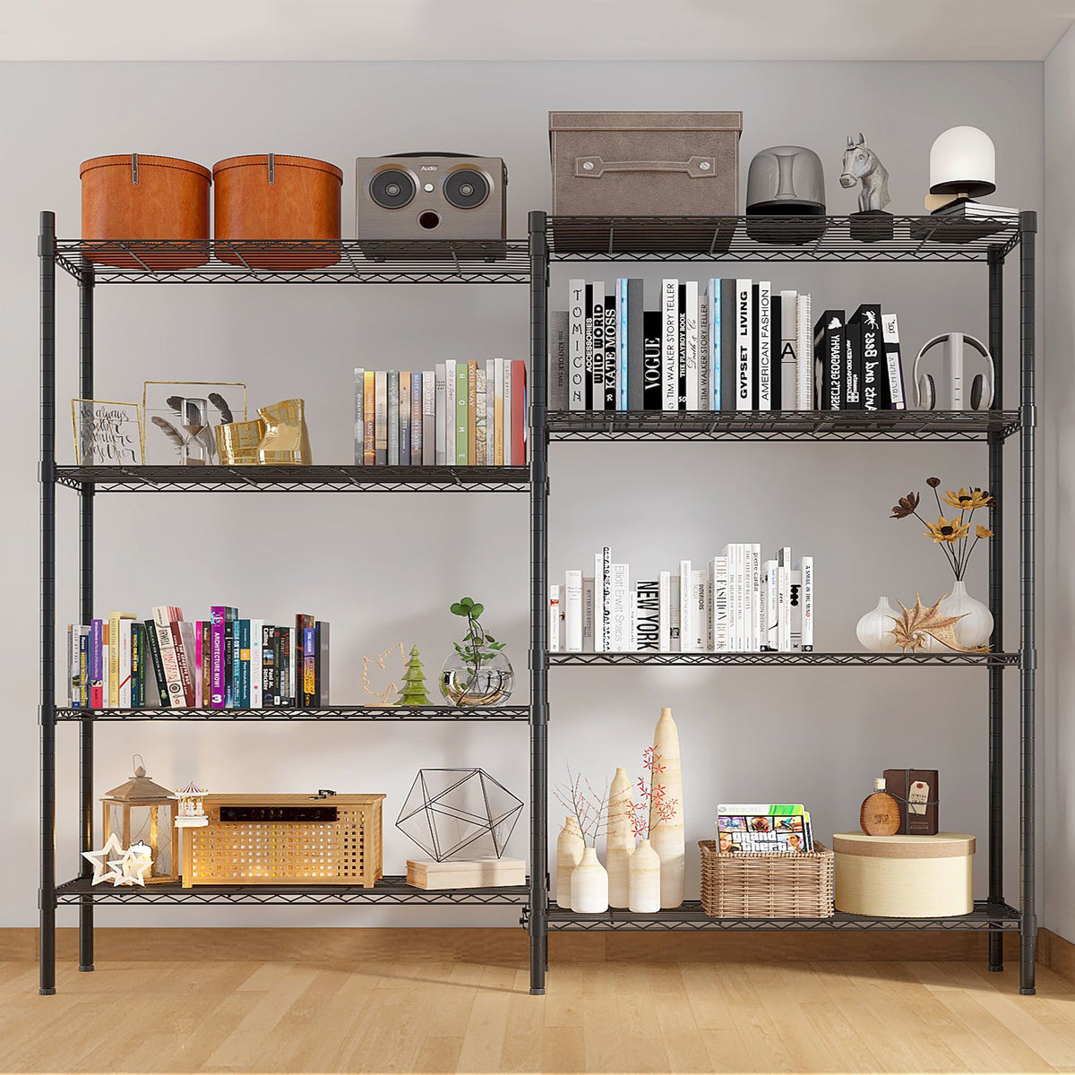 Adjustable Multi-Tier Wire Storage Shelving