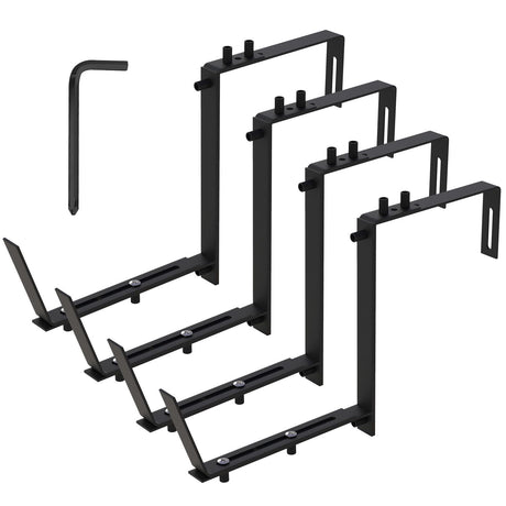 Four Adjustable No-Drill Planter Box Brackets