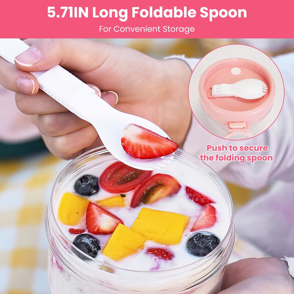 Overnight Oats Jar Set with Covered Folding Spoons