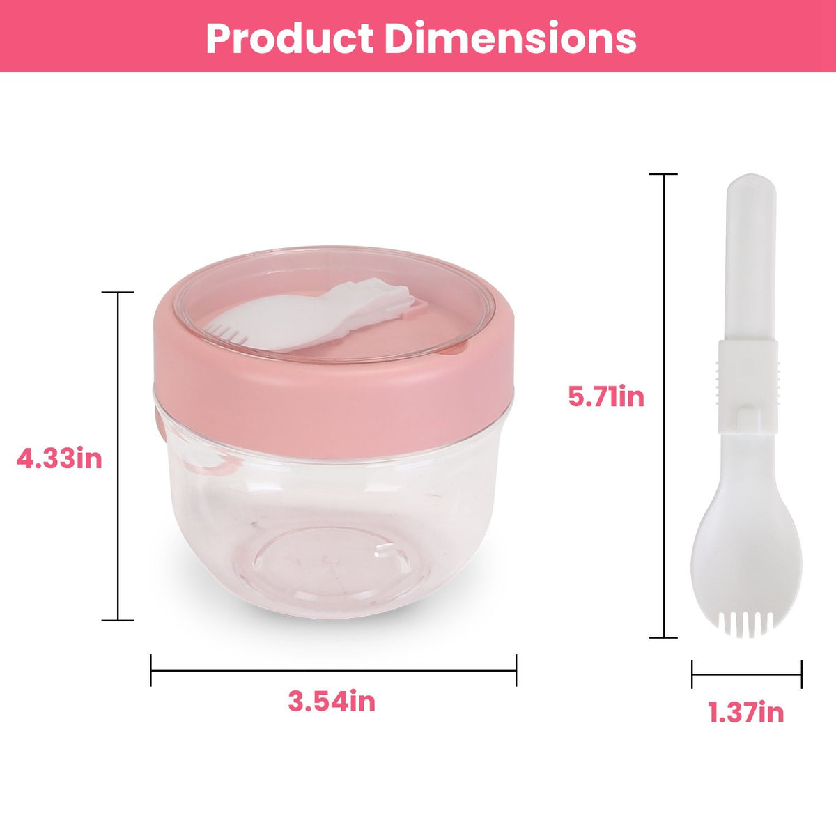 Overnight Oats Jar Set with Covered Folding Spoons