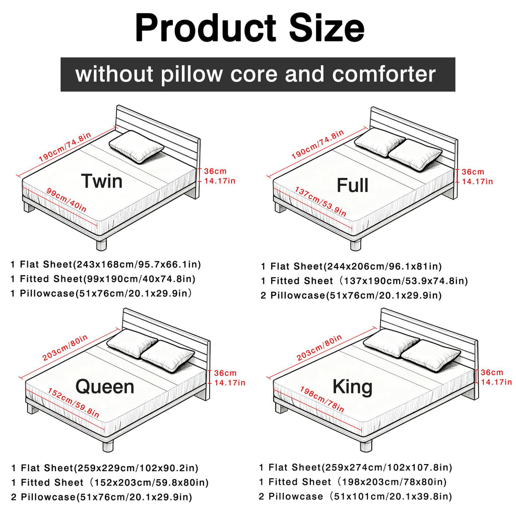 4-Piece Ultra Soft 85g Sheet & Pillowcase Set for All-Season Comfort