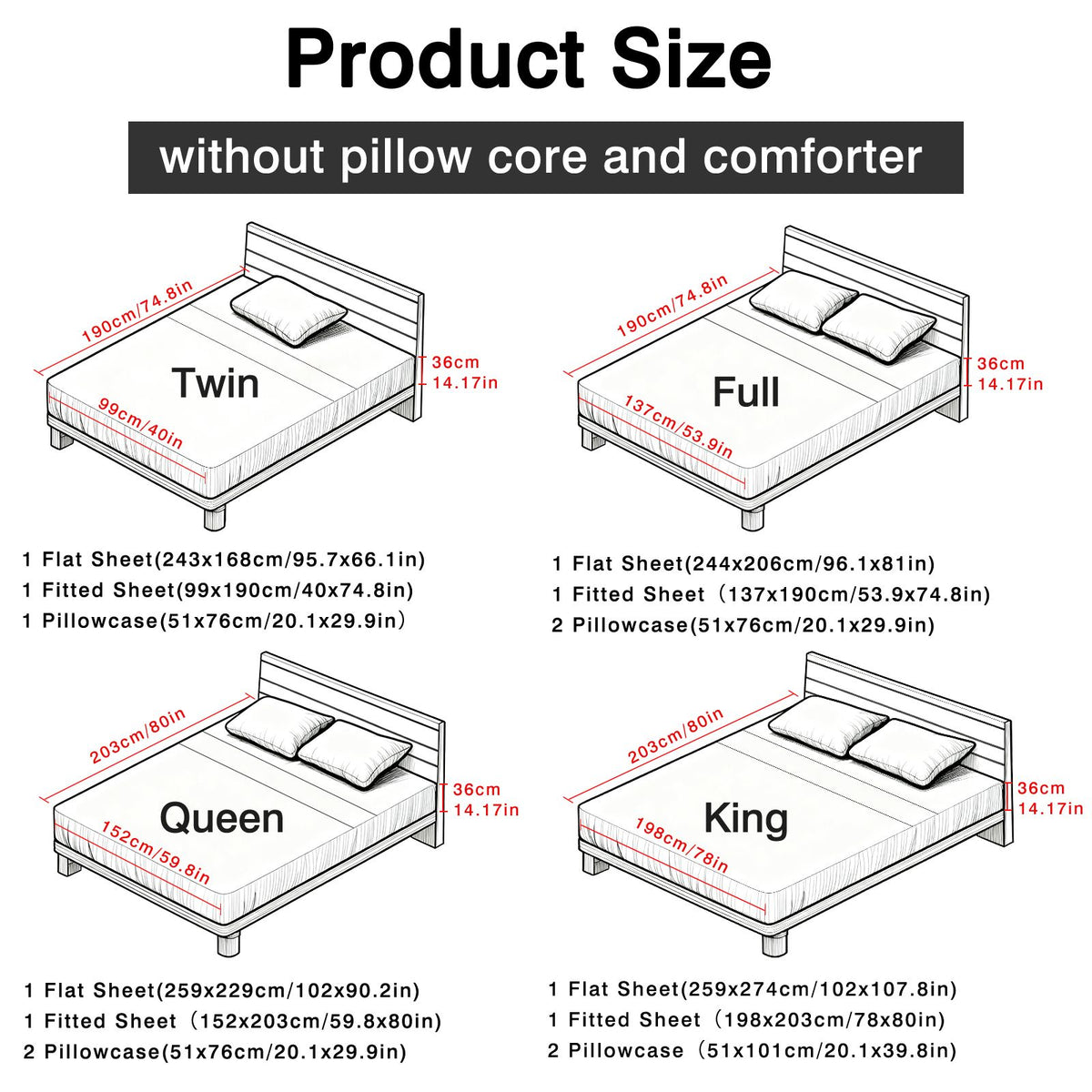 4-Piece Ultra Soft 85g Sheet & Pillowcase Set for All-Season Comfort