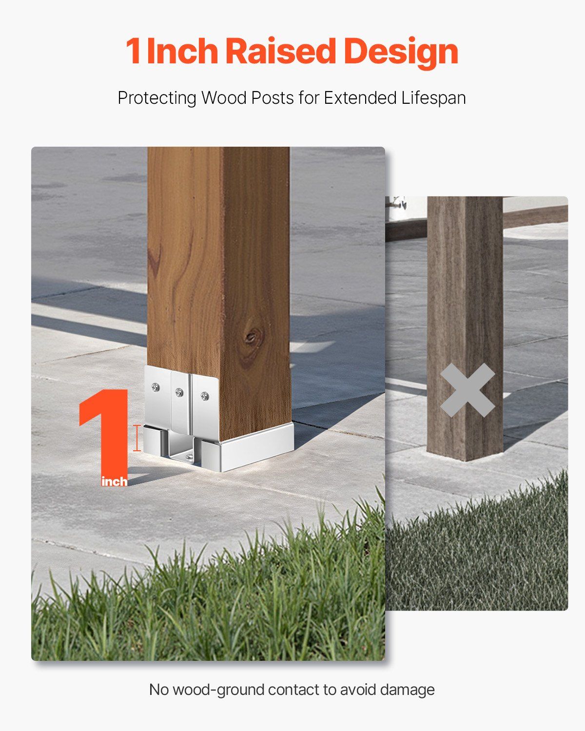 practical Post Bases for Concrete – 10 Pack with 1- Standoff