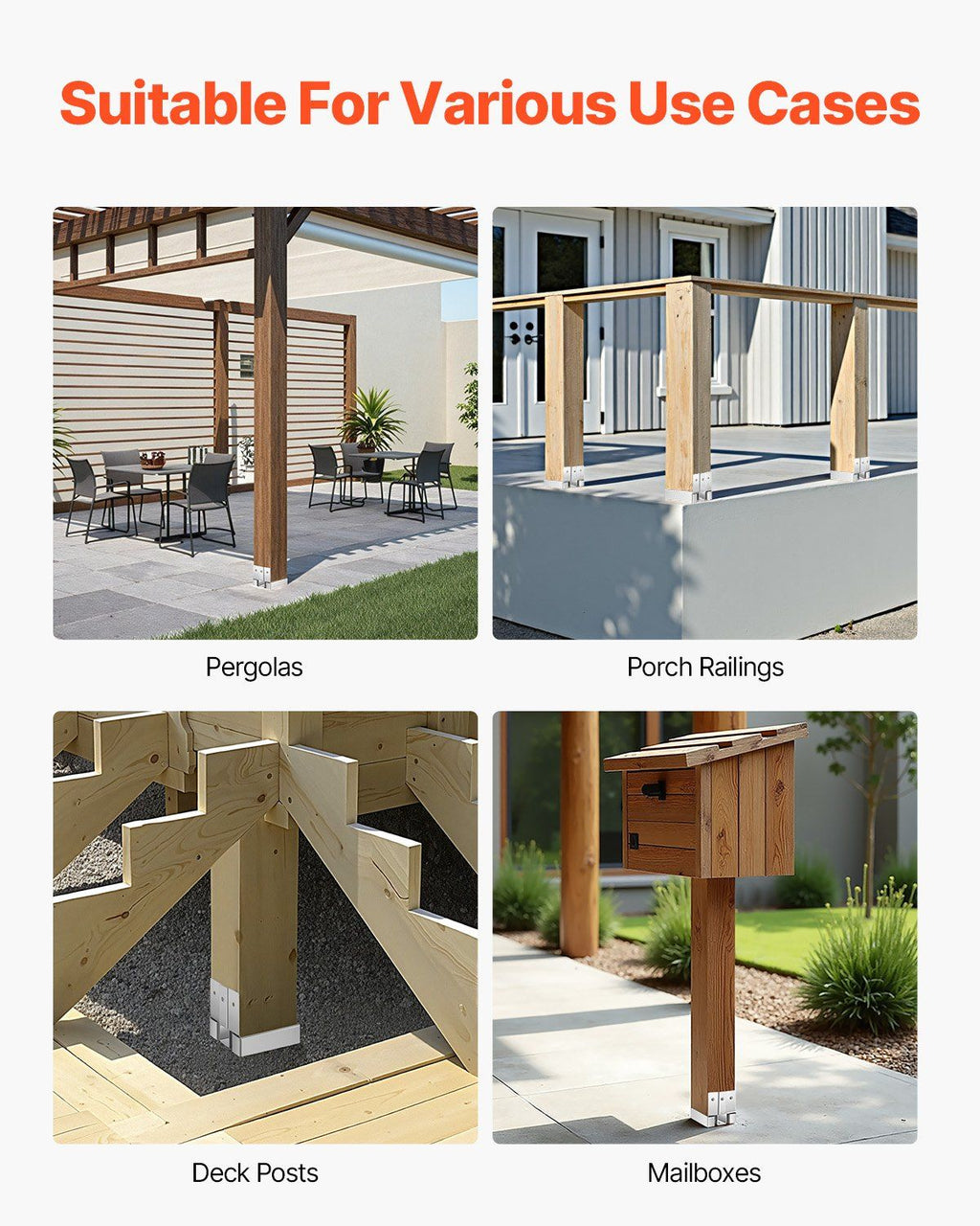 practical Post Bases for Concrete – 10 Pack with 1- Standoff