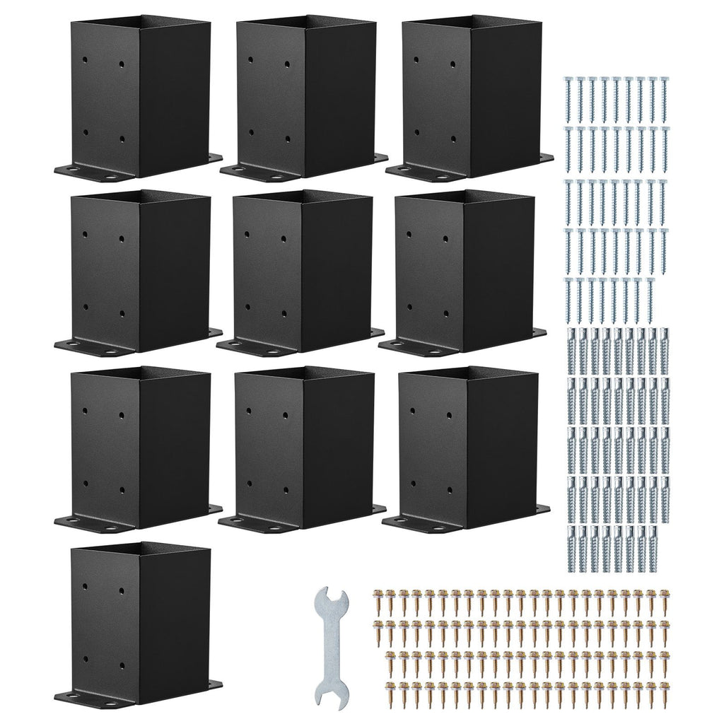 practical Post Base Brackets – 10 Pack, Carbon Steel Deck Post Support