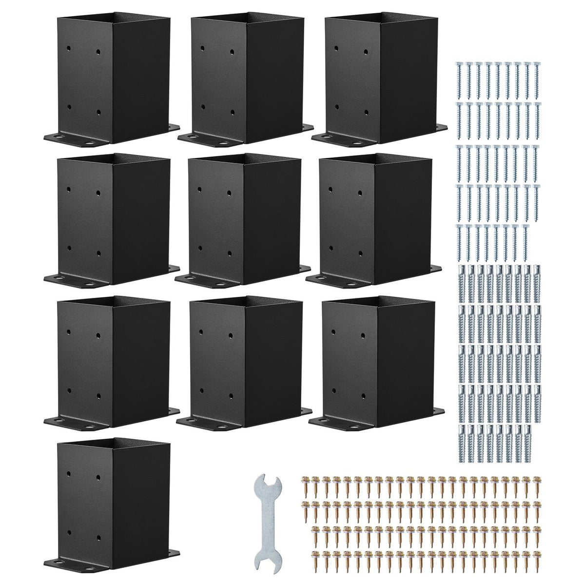 practical Post Base Brackets – 10 Pack, Carbon Steel Deck Post Support
