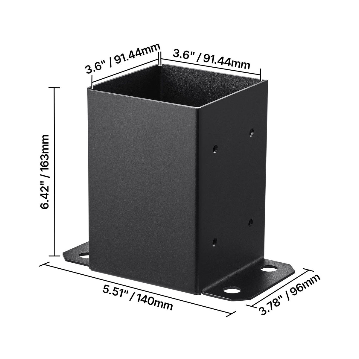 practical Post Base Brackets – 10 Pack, Carbon Steel Deck Post Support