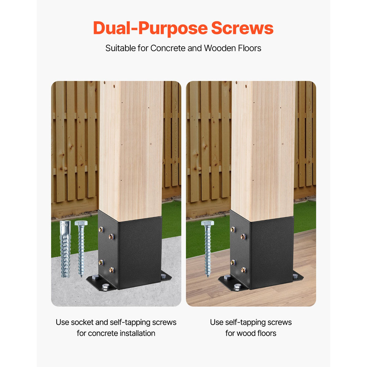 practical Post Base Brackets – 10 Pack, Carbon Steel Deck Post Support