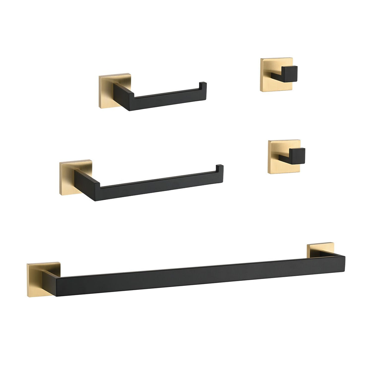 Modern Five-Piece Wall-Mounted Bathroom Hardware Set