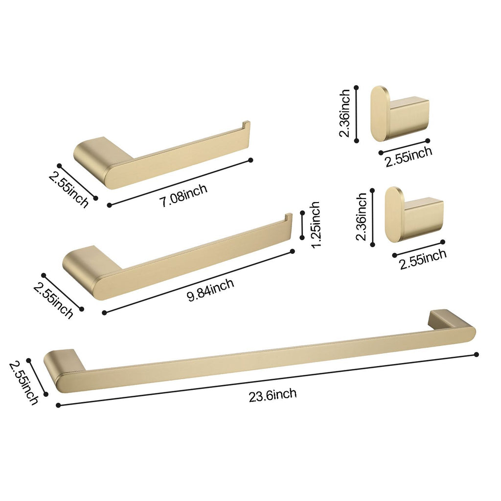Modern Five-Piece Bathroom Hardware Set