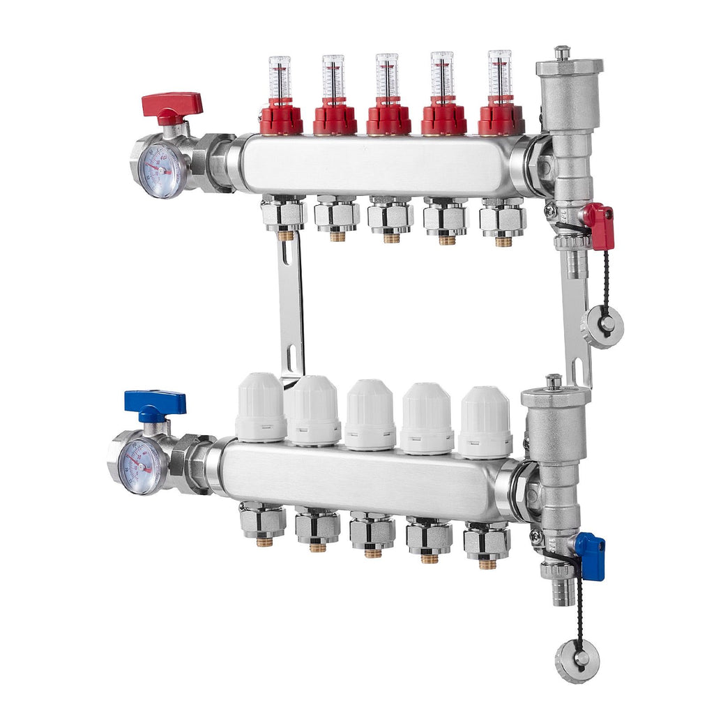 Five-Branch Hydronic Radiant Heat Manifold Kit