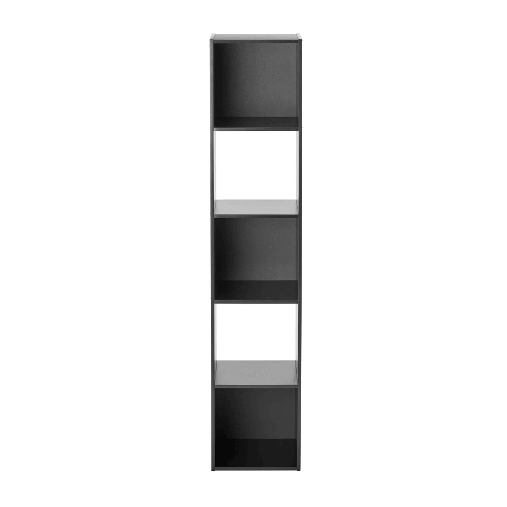 Five-Cube Bookcase Organizer in Black with Vertical or Horizontal Setup
