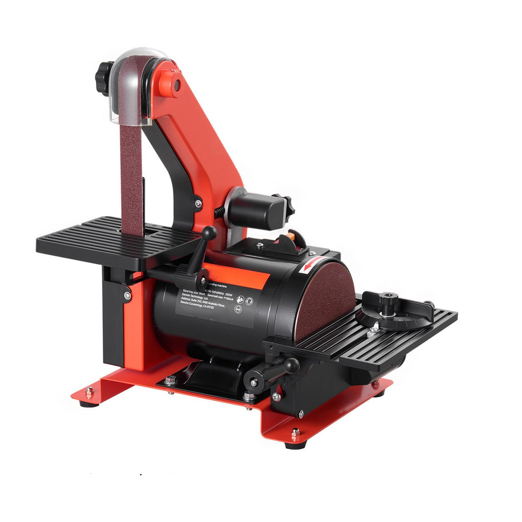 Disc Sander & x Belt Sander, 250W Benchtop Belt Disc Sanders Combo with 0 - 45° Adjustable