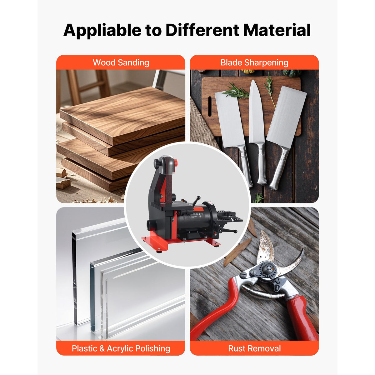 Disc Sander & x Belt Sander, 250W Benchtop Belt Disc Sanders Combo with 0 - 45° Adjustable