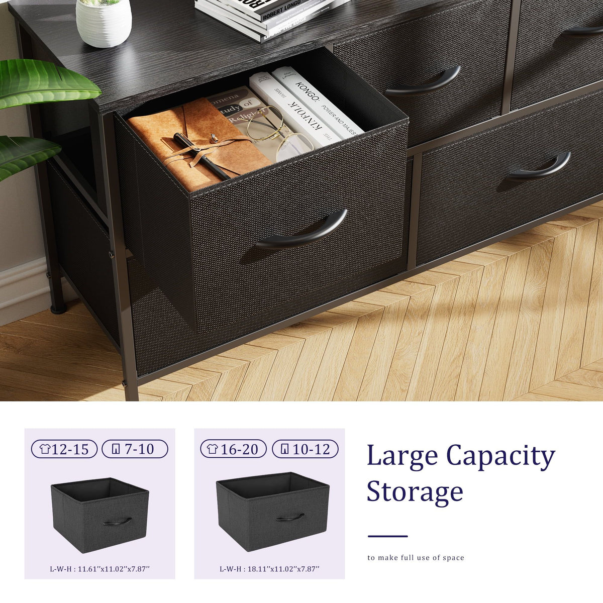 Versatile Five-Drawer Storage Dresser