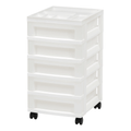 White Five-Drawer Mobile Organizer Cart