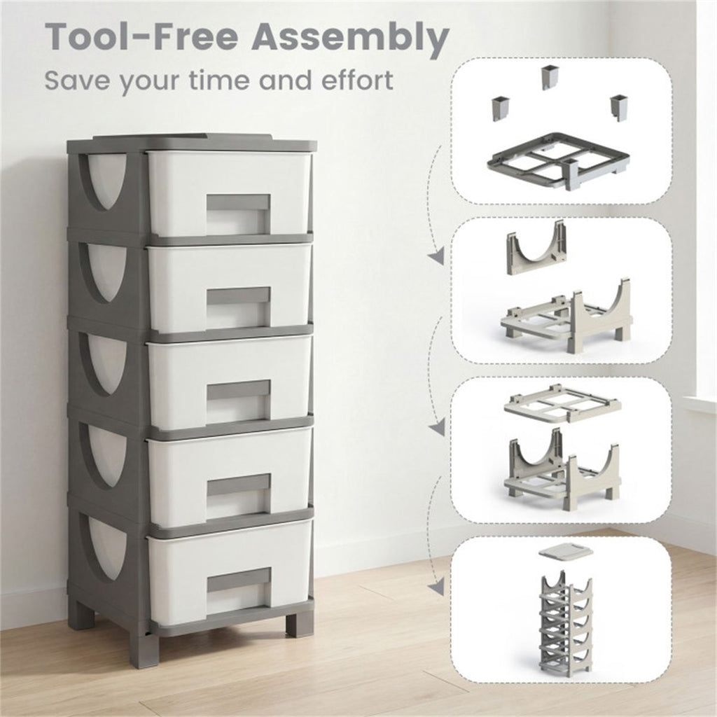 Slim 5-Drawer Cabinet for Everyday Essentials