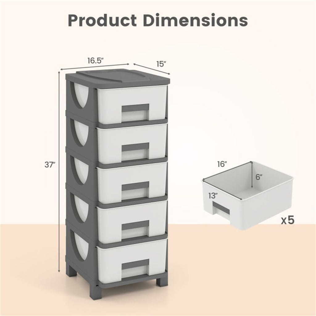 Slim 5-Drawer Cabinet for Everyday Essentials