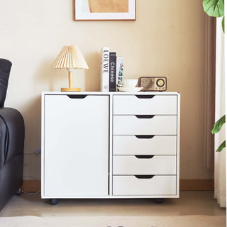 Rolling Five-Drawer Office Cabinet and Printer Stand