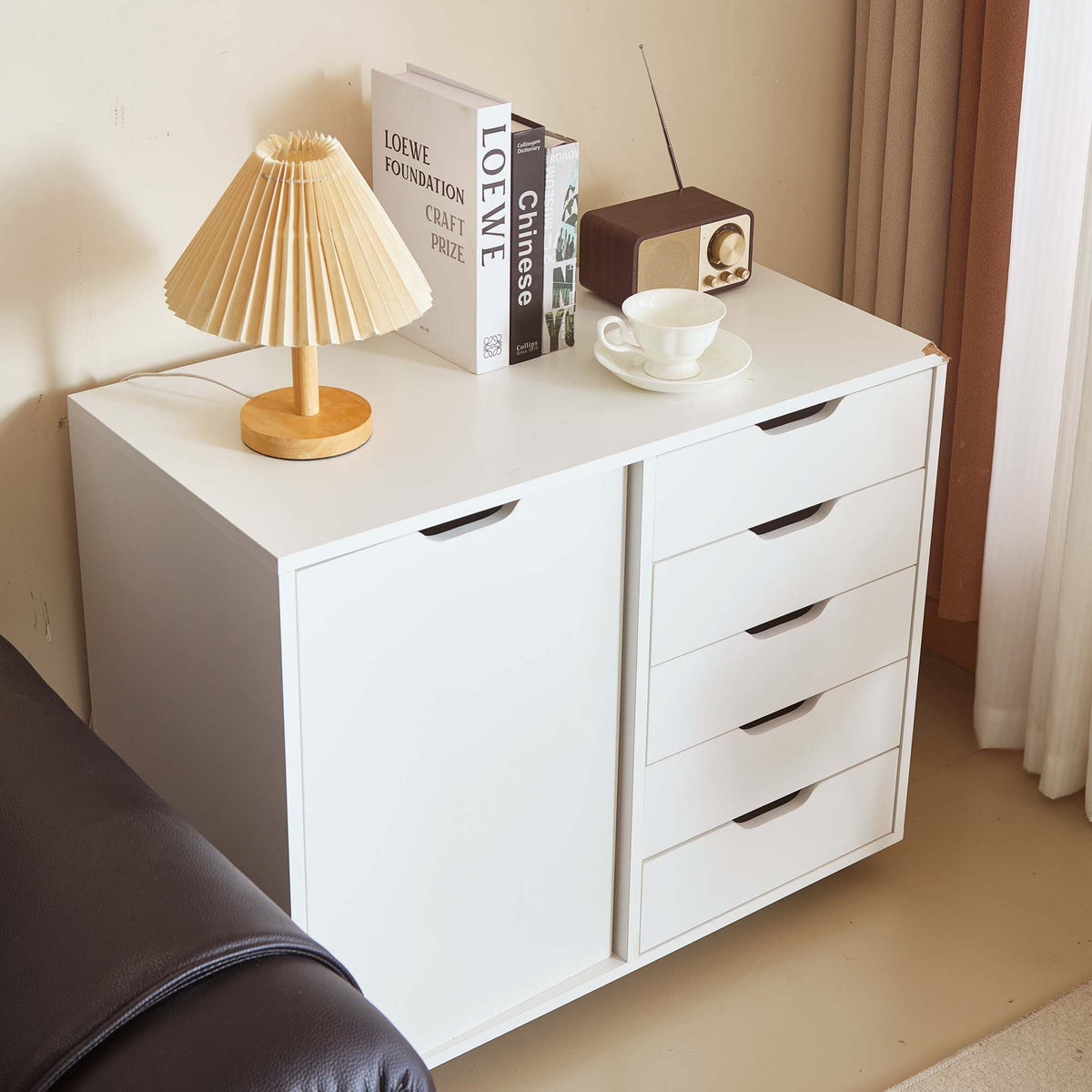 Rolling Five-Drawer Office Cabinet and Printer Stand