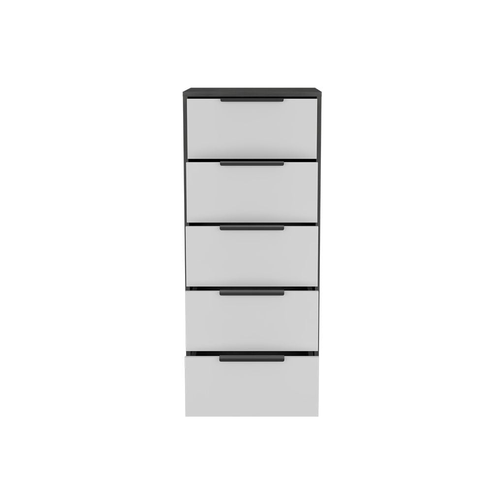 Maryland Five-Drawer Dresser in Smokey Oak and White