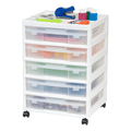 Five-Drawer Rolling Scrapbook Cart with Organizer Top