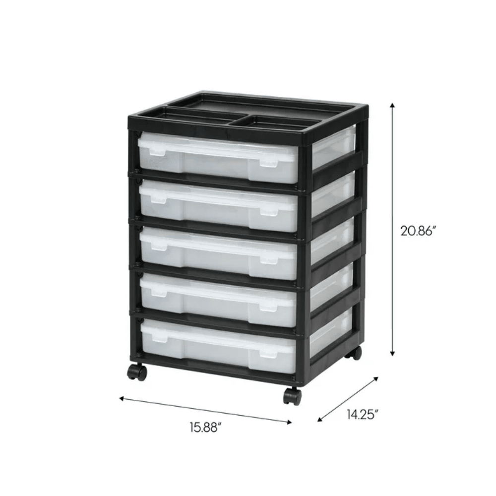 Rolling Scrapbook Cart with Five Removable Cases