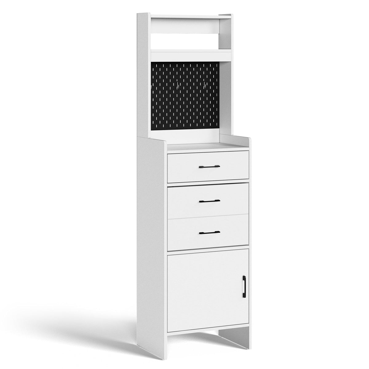 5-in-1 Shoe Cabinet with Flip Drawer, Entryway Shoe Storage with Pegboard, Adjustable Shelf, Wood En