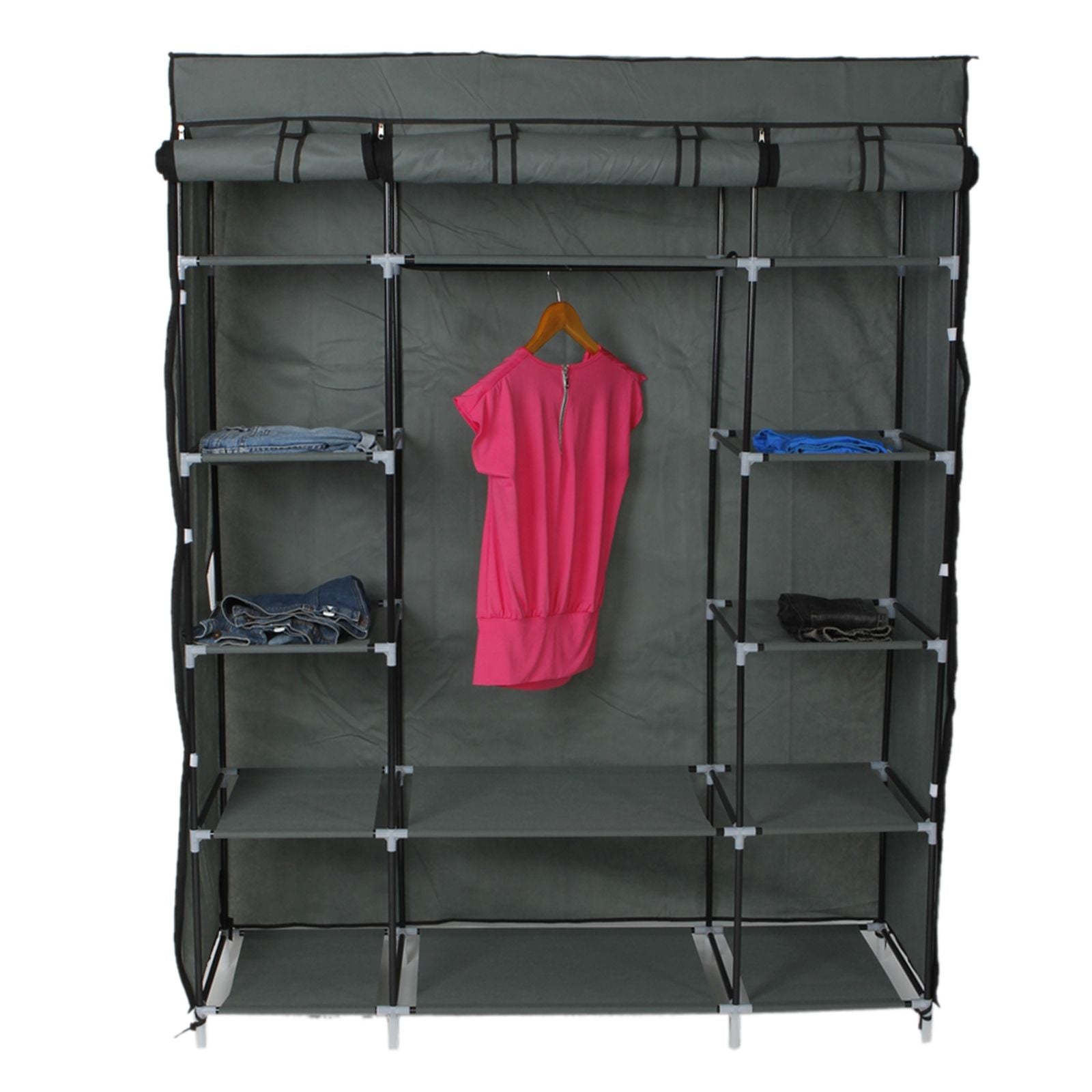 5-Layer 12-Compartment Portable Wardrobe Closet – Add More Space