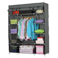 5-Layer 12-Compartment Portable Wardrobe Closet – Add More Space - Grey