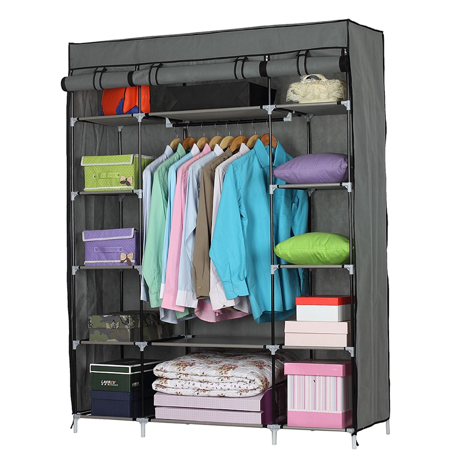 5-Layer 12-Compartment Portable Wardrobe Closet – Add More Space