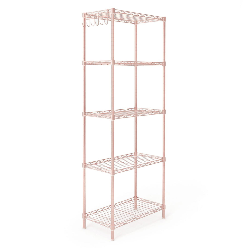5-Tier Adjustable Display Rack with Tool-Free Shelf Height Changes