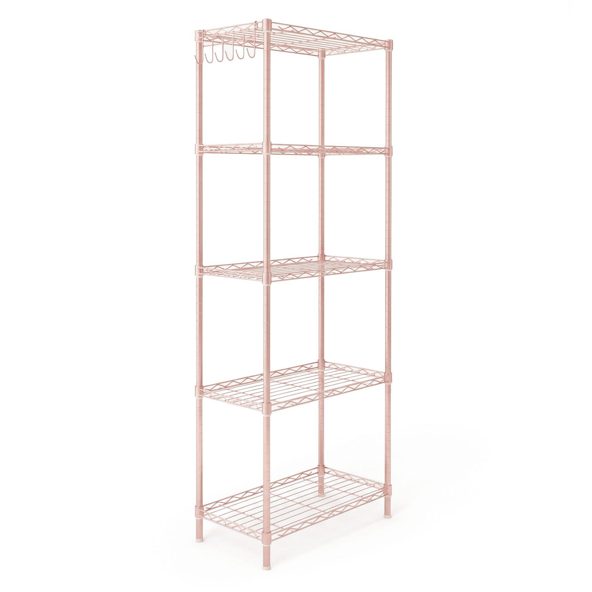5-Tier Adjustable Display Rack with Tool-Free Shelf Height Changes