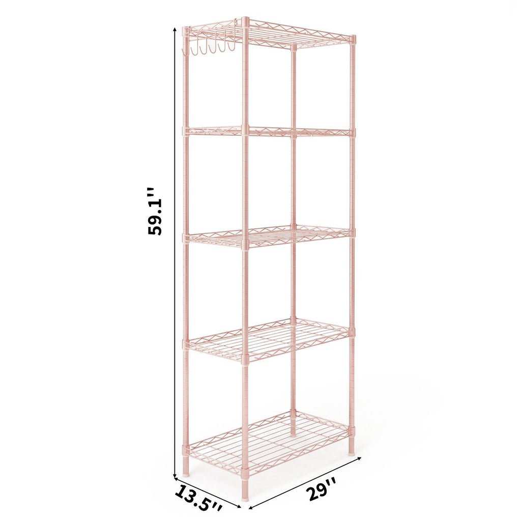 5-Tier Adjustable Display Rack with Tool-Free Shelf Height Changes