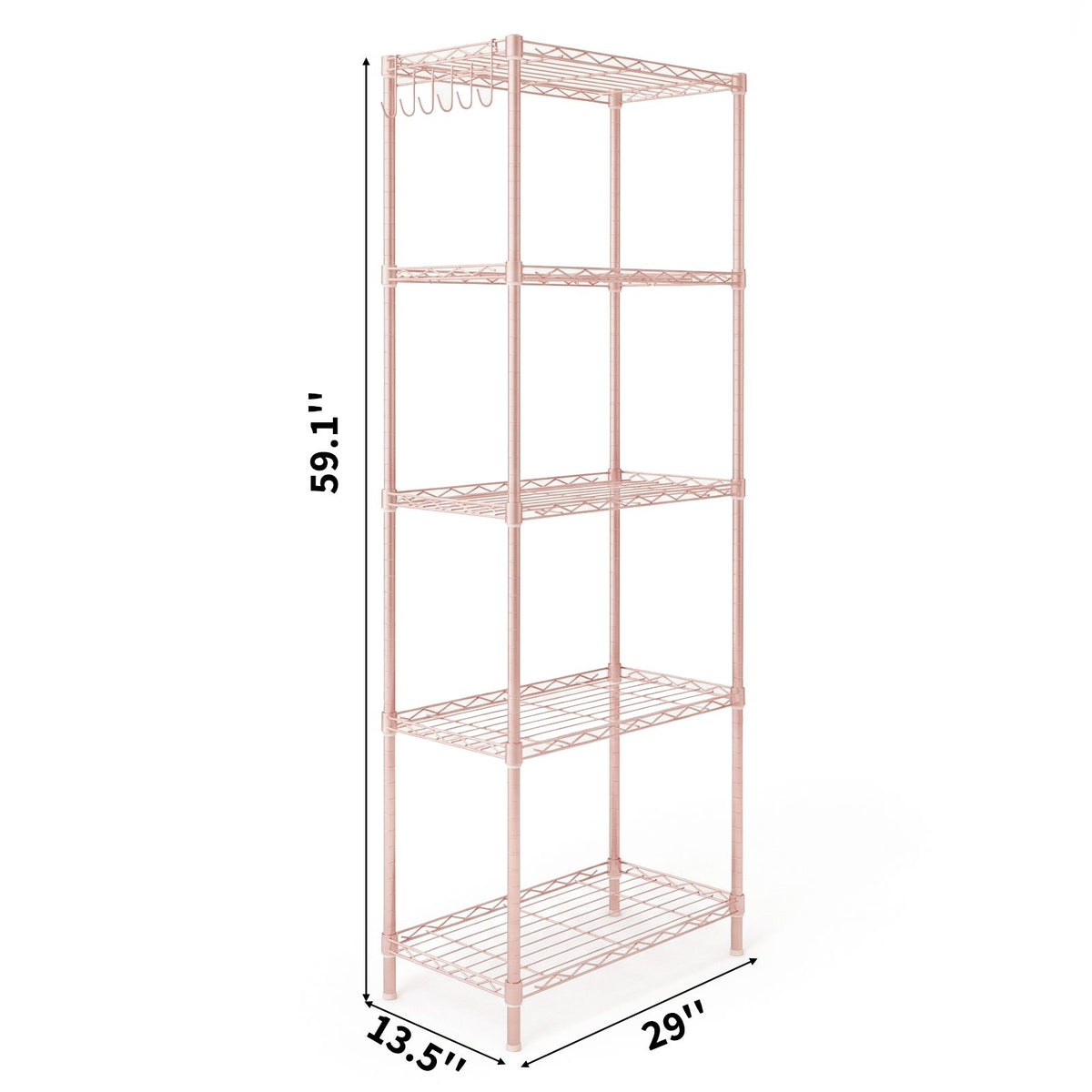 5-Tier Adjustable Display Rack with Tool-Free Shelf Height Changes
