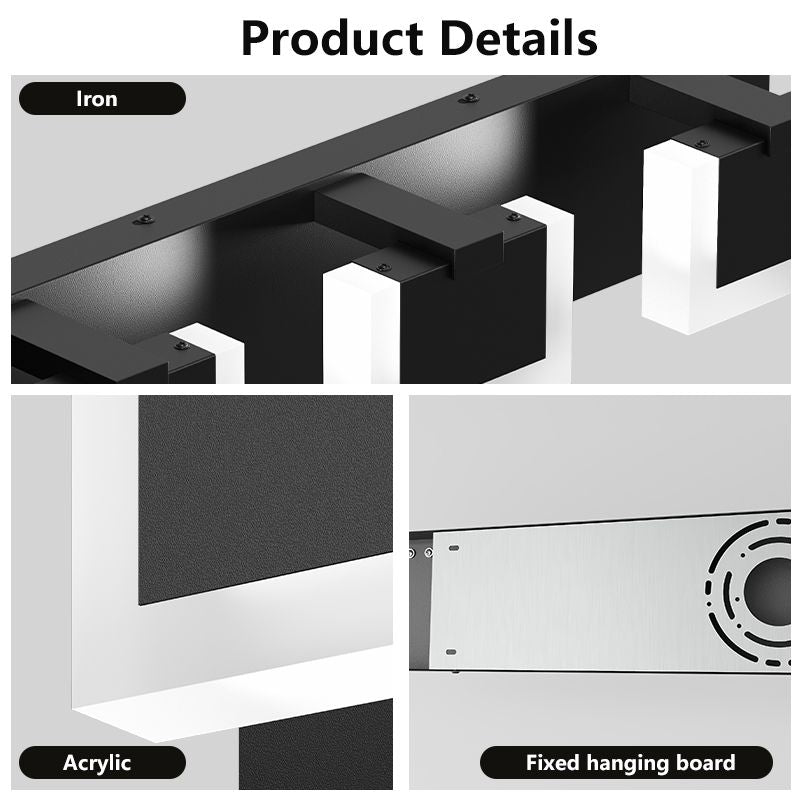 Modern Black Five-Light LED Vanity Fixture
